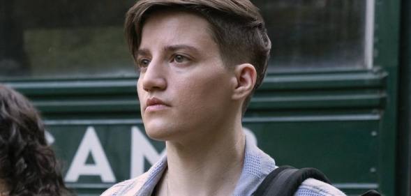 Theo Germaine as Jordan in the slasher film They/Them.