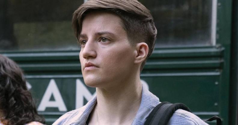 Theo Germaine as Jordan in the slasher film They/Them.