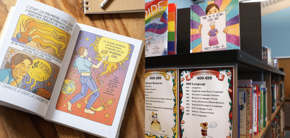 Gender Queer: A Memoir next to a set of LGBTQ books