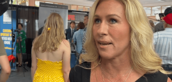 Marjorie Taylor Greene at a convention