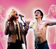 Pictures of Evan Rachel Wood as Madonna and Daniel Radcliffe as Weird Al with their real-life counterparts