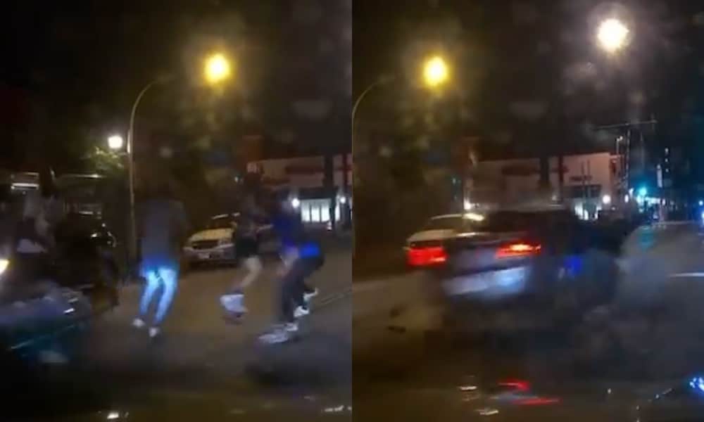 Dash cam footage of the hit-and-run outside a Chicago gay bar