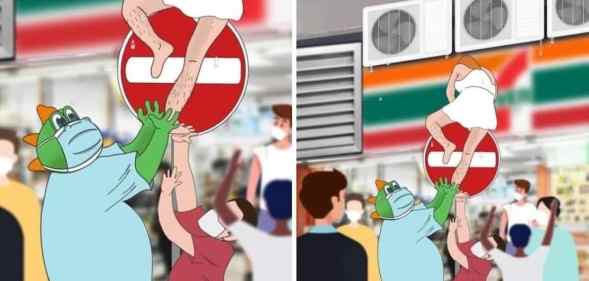 caricatures of a recent incident