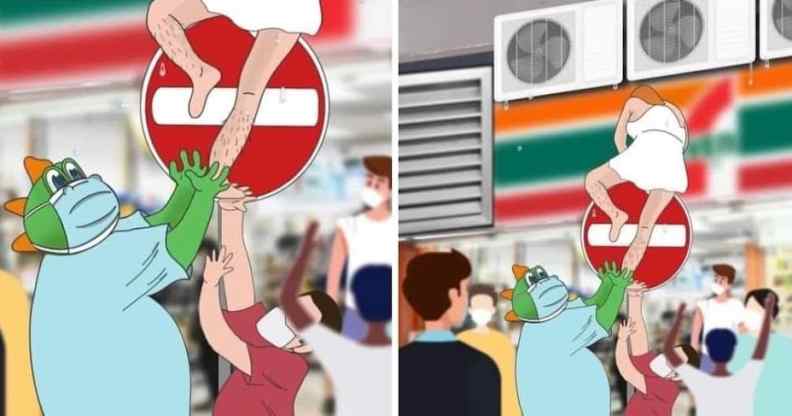 caricatures of a recent incident