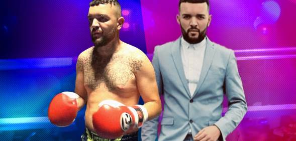 Mike in the ring and wearing a suit