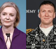 A split picture of Liz truss and Joe Lycett