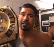 Anthony Bowens gives an emotional speech after winning the AEW titles.