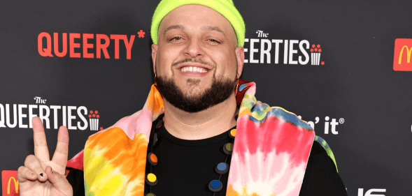 Actor Daniel Franzese poses on the red carpet