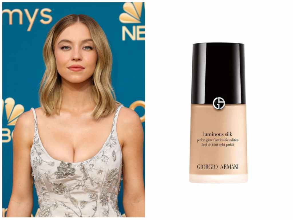 Sydney Sweeney repped Armani Beauty on the Emmy Awards red carpet.