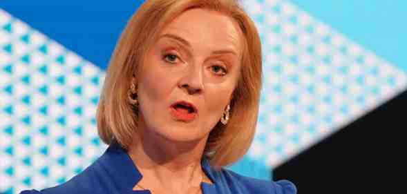 Liz Truss speaks during a Tory leadership electing hustings