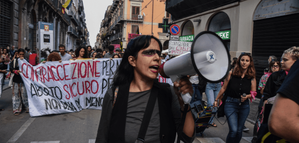 People demonstrated for the right to free, safe and free abortion in Italy