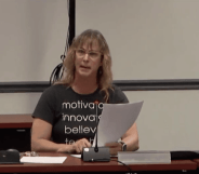 Dawn Riggs testifies against an anti-trans, anti-LGBTQ+ proposal by the Ohio state board of education