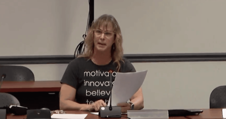 Dawn Riggs testifies against an anti-trans, anti-LGBTQ+ proposal by the Ohio state board of education