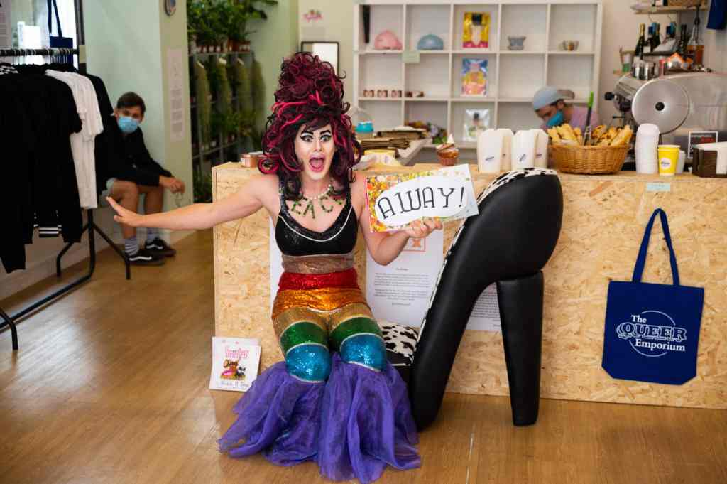 Aida H Dee performs during a Drag Queen Story Hour event.