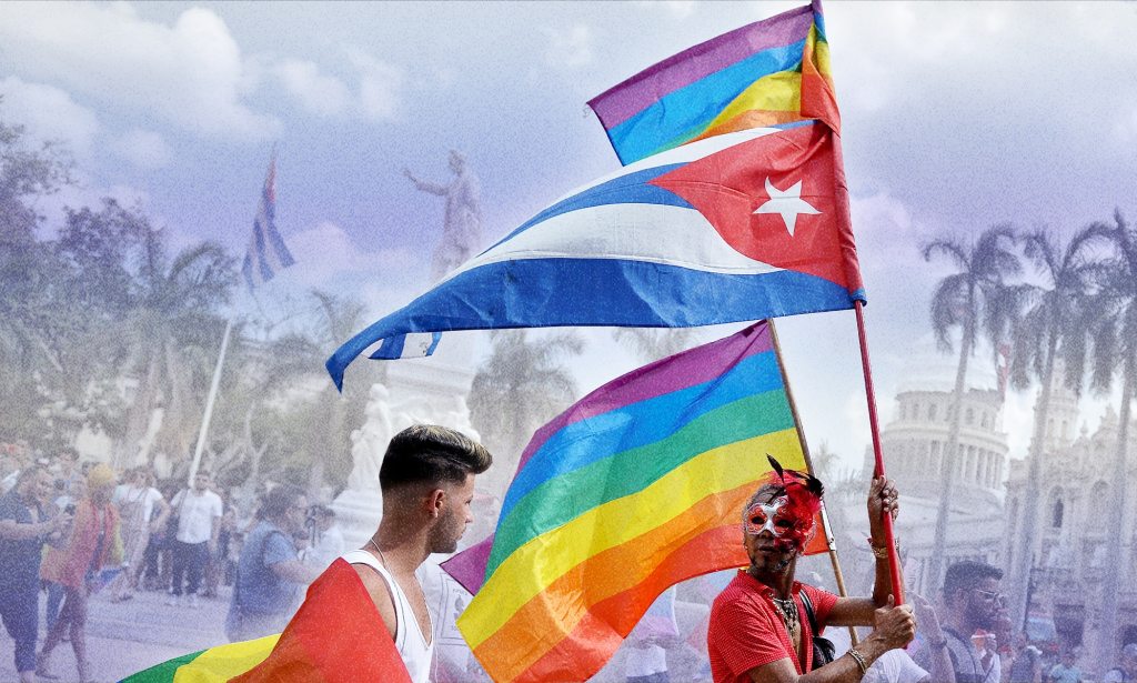 Cuban LGTBI demonstrators march at the Prado avenue in Havana, on May 11, 2019.