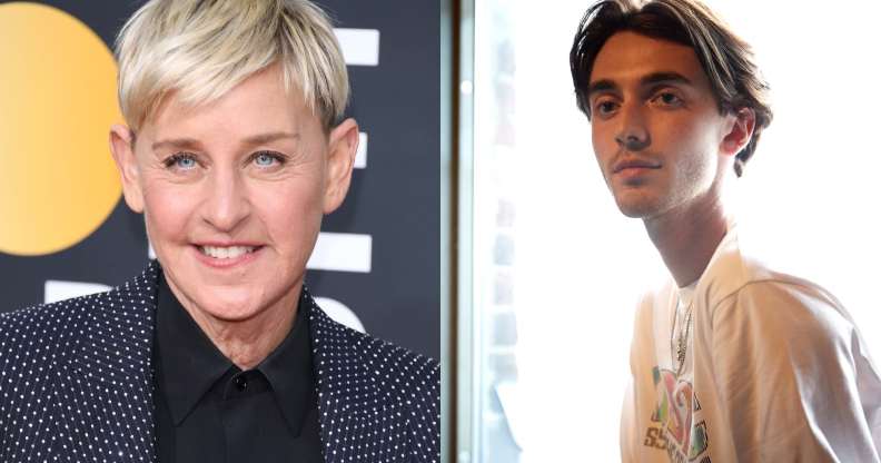 Ellen DeGeneres (L) and Greyson Chance (R). (Getty)