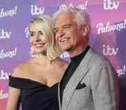 This Morning's presenters, Holly Willoughby and Phillip Schofield, pose for photographers at the ITV Palooza event