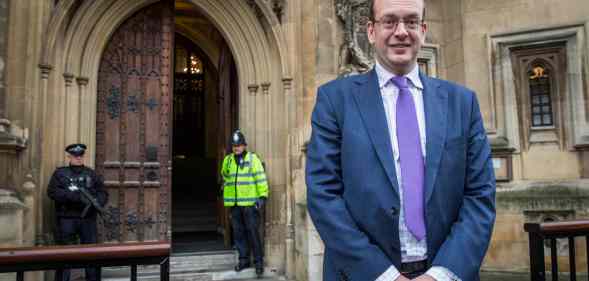 Former MP Mark Reckless poses for a portrait outside the Houses of Parliament