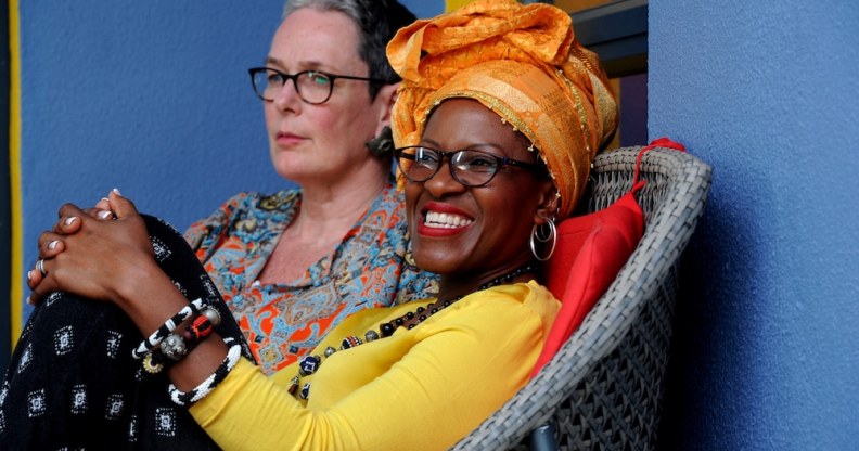 Mpho Tutu van Furth, daughter of the late archbishop Desmond Tutu, with her wife Marceline