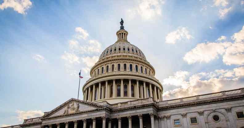 The United States Capitol Building, the seat of Congress, on the National Mall in Washington, D.C.