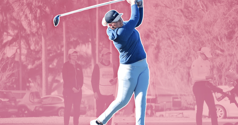 Hailey Davidson plays golf