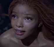 Halle Bailey in the trailer for The Little Mermaid.