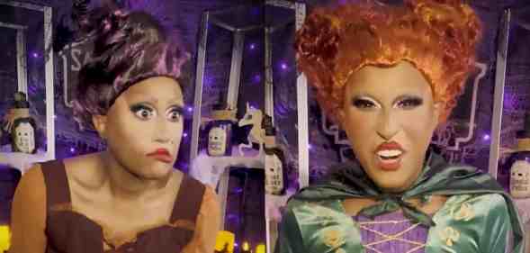 Drag queen Priyanka dresses as a character from new Disney+ movie Hocus Pocus 2 to help promote it in a new advert. (Disney+_Twitter)