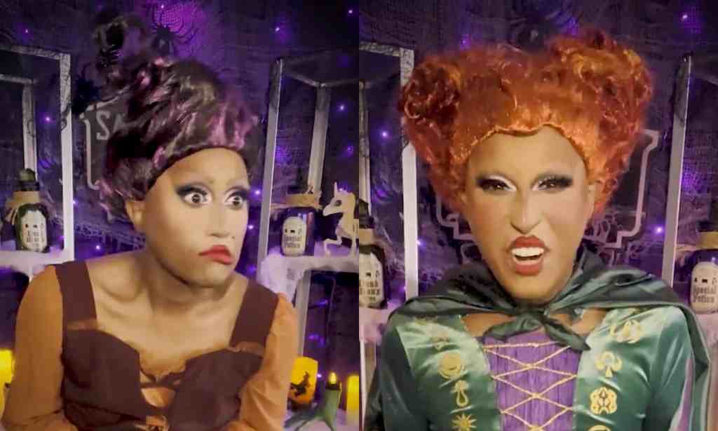Drag queen Priyanka dresses as a character from new Disney+ movie Hocus Pocus 2 to help promote it in a new advert. (Disney+_Twitter)