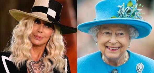 side-by-side photos of Cher and the late Queen Elizabeth II