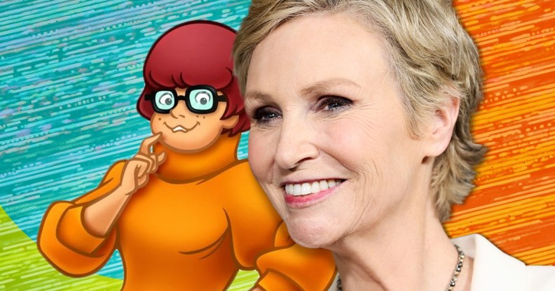 Velma next to an image of Jane Lynch