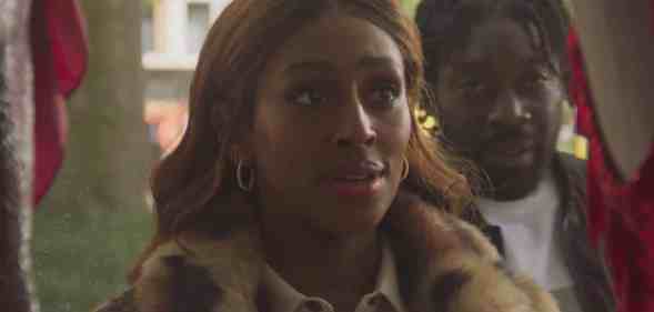Alexandra Burke in Pretty Red Dress. (BBC Film/BFI Film Fund/Magellanic Media)