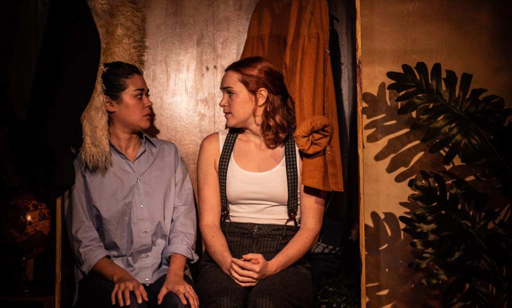 Amy (L) and Lily (R) in Fran Bushe's A Gig for Ghosts. (Mercedes Assad)