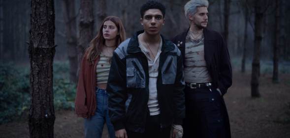 Annalise (L), Nathan and Gabriel (R) in The Bastard Son and the Devil Himself. (Netflix)