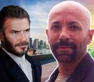 Side by side photos of David Beckham and Dr Nas Mohamed
