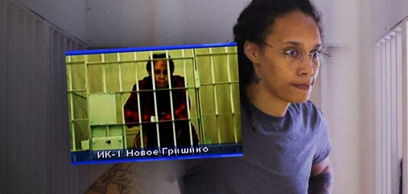 Brittney Griner behind bars in a Russian prison