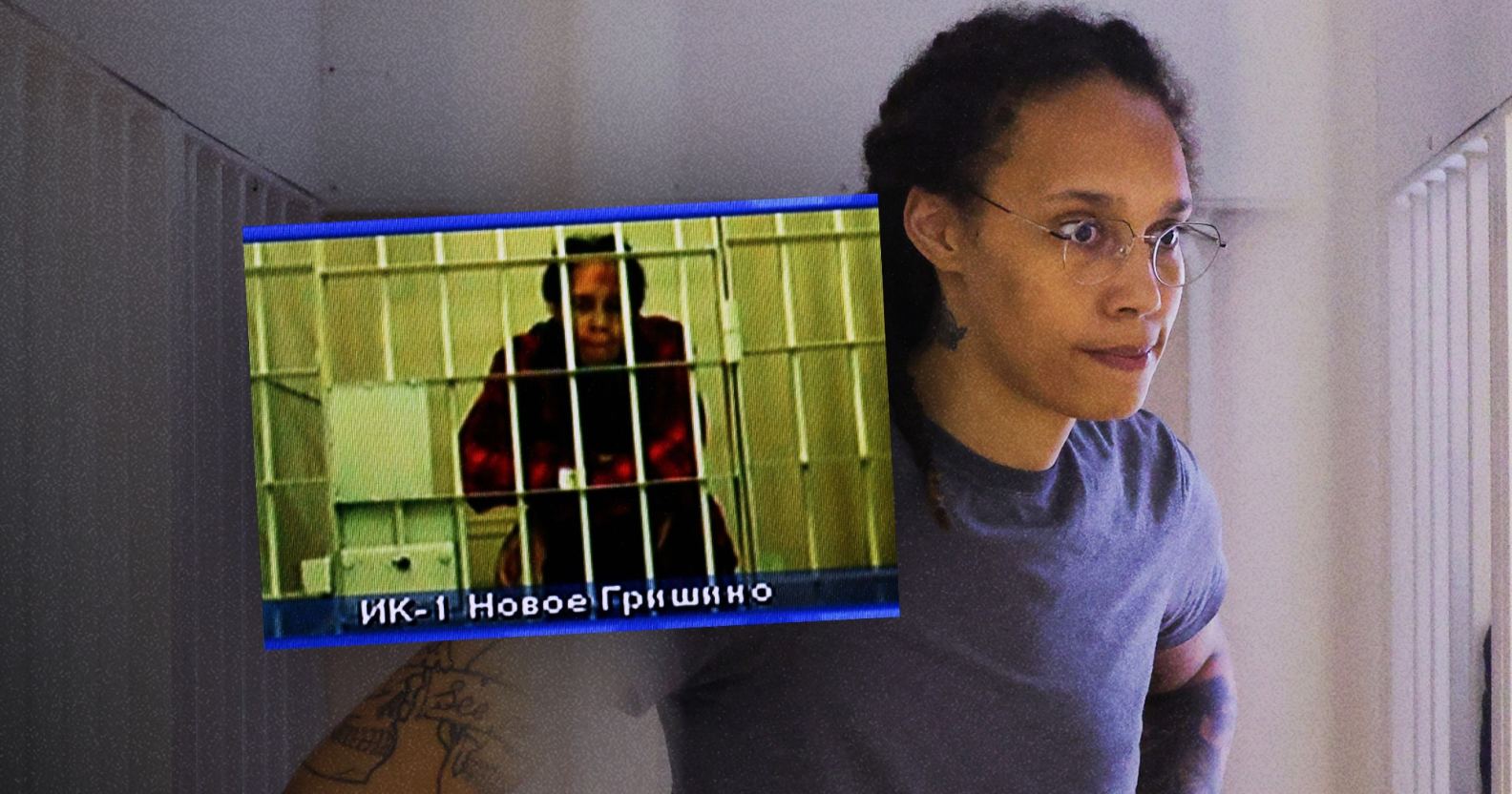 Brittney Griner behind bars in a Russian prison