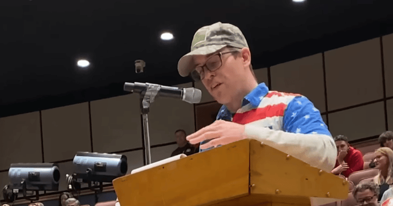 Walter Masterson at the Connetquot school board meeting.