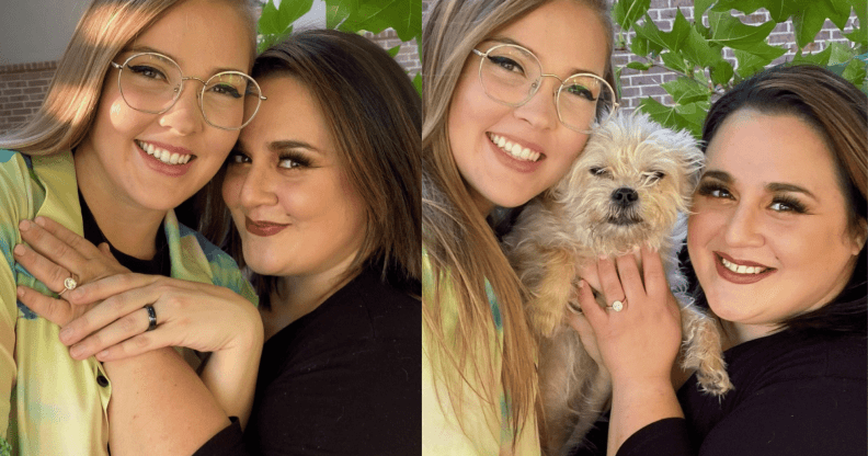 Hairspray star Nikki Blonsky poses with fiance Hailey Jo Jenson as she announces their engagement