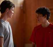 Edvin Ryding as Wilhelm and Omar Rudberg as Simon in season two of Young Royals. (Robert Eldrim/Netflix)