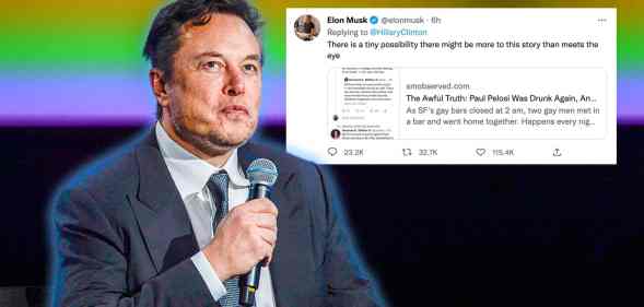 Elon Musk and a screenshot of his tweet