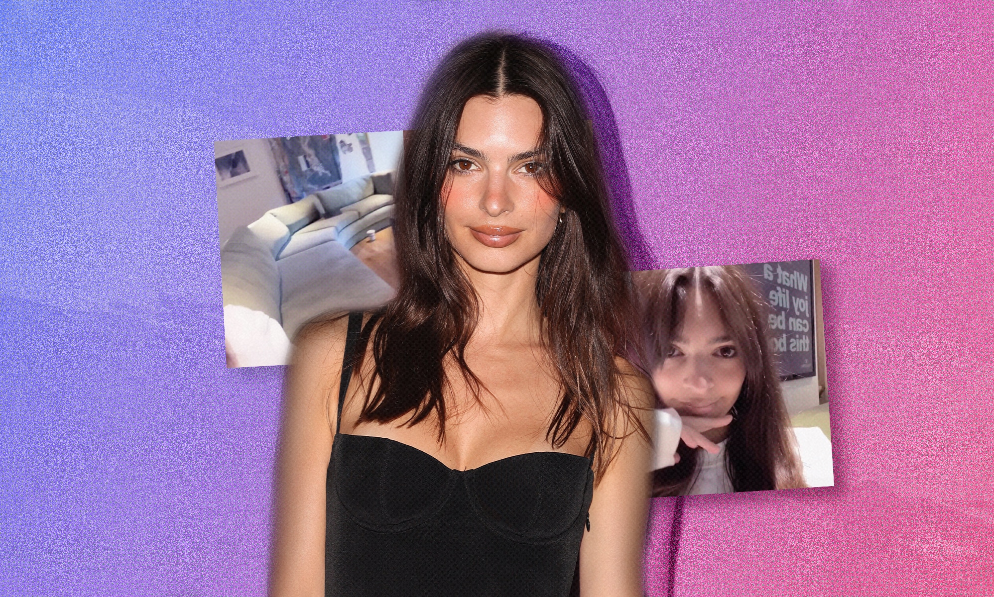 Emily Ratajkowski hints at being bisexual with green velvet couch