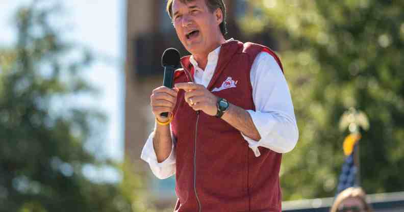 Republican Virginia Gov. Glenn Youngkin speaks at a campaign event.