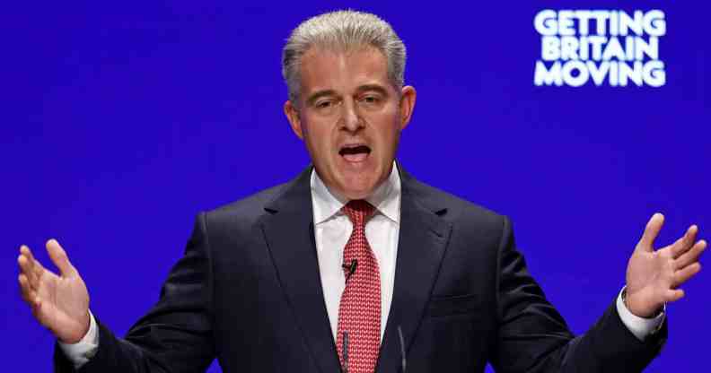 A screenshot of Brandon Lewis, Secretary of State for Justice