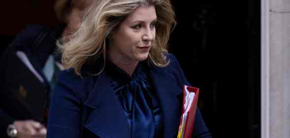 Penny Mordaunt leaves following the weekly cabinet meeting at 10 Downing Street