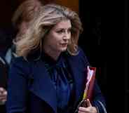 Penny Mordaunt leaves following the weekly cabinet meeting at 10 Downing Street