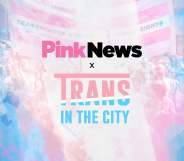 A graphic of PinkNews' collaboration with Trans in The City