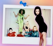 A Polaroid photo of the Spice Girls, with Victoria cut out and brought to the forefront