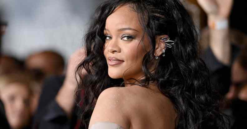 Rihanna looking over her shoulder