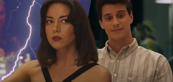 The White Lotus star Aubrey Plaza with co-star Adam DiMarco