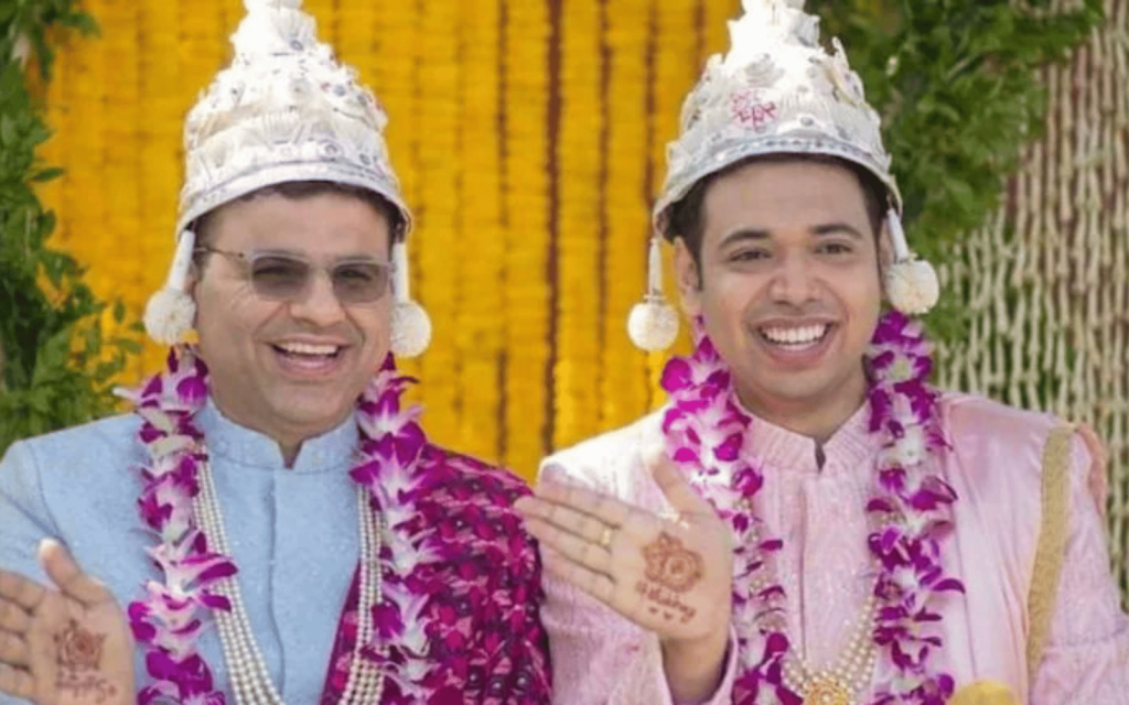 Supriyo Chakraborty and Abhay Dange during their wedding ceremony.